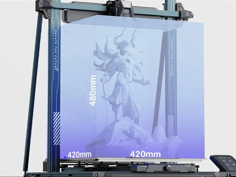The large build volume of the Neptune 4 Max 3D printer